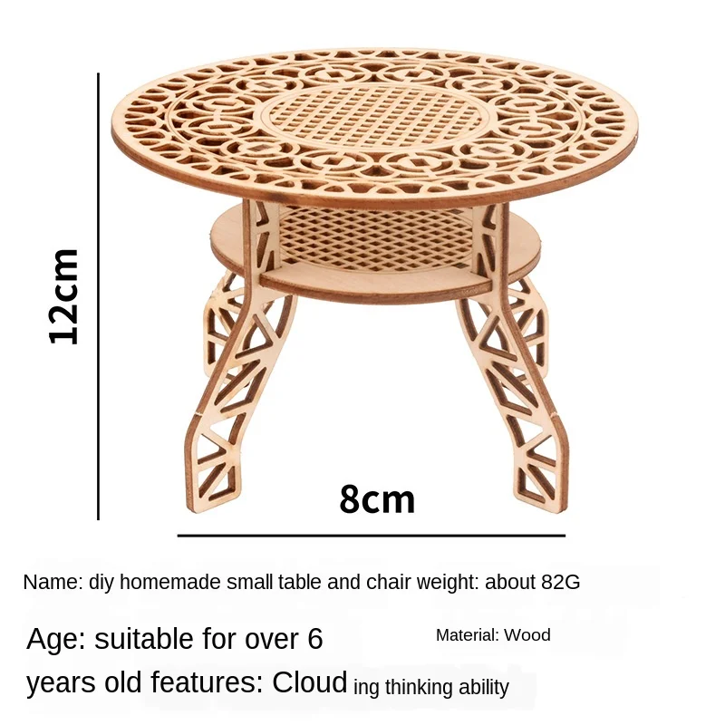 Puzzle Kayu DIY Puzzle Anak-anak Kreatif Dekorasi Kerajinan Kayu Model Furnitur Rumah 3d P307