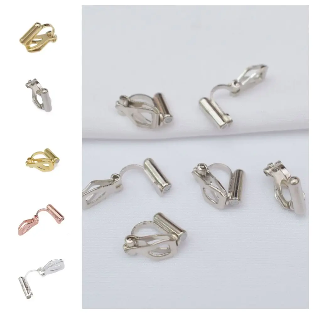 Painless Clip-on Earring Converters Hole-free Stud Earrings Ear Clip Converter Gold Platinum Non Pierced Earrings Adapter Gift