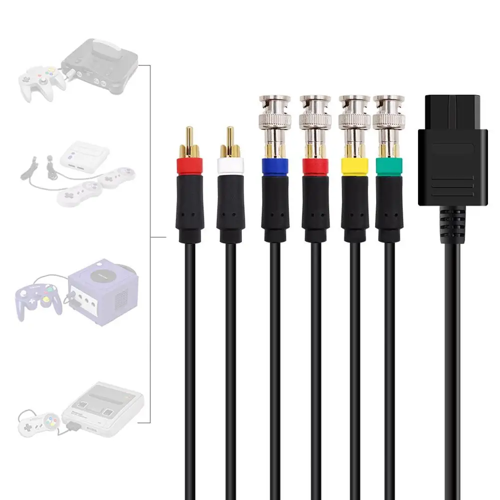 RGB/RGBS RCA Cable For NGC/N64 /SNES Color Monitor Component Cable Game Console Accessories A9U3