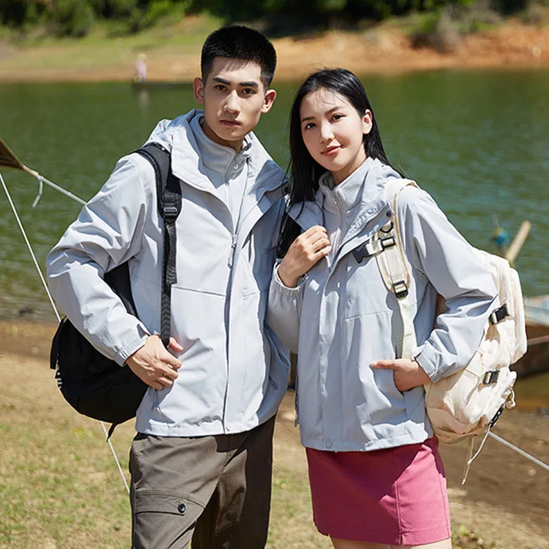 

Women's and Men's Multifunction Jacket Male Outdoor Windproof Waterproof Breathable Tops Female Hiking Climbing Sports Coats