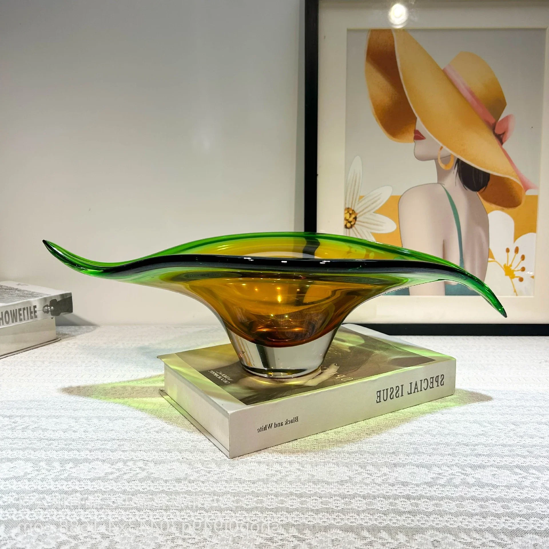 Glass Trays Gradually Changing Fruit Bowls Desktop Storage Containers Trays Decorative Trinket Dish Snack Plate Home Decoration