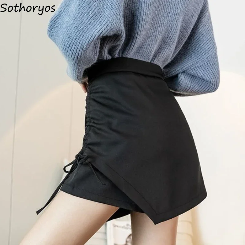 

XS-3XL Skirts Women Shirring Fashion Irregular Design High Waist Simple All-match Office Ladies Elegant Slim Comfort New Spring