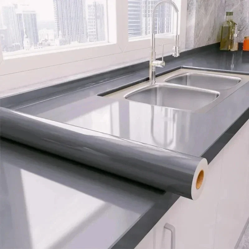 PVC Kitchen Countertop Transparent Film,Self Adhesive Oil-proof Thicken Marble Wallpaper,Foil Waterproof Removable Wall Sticker