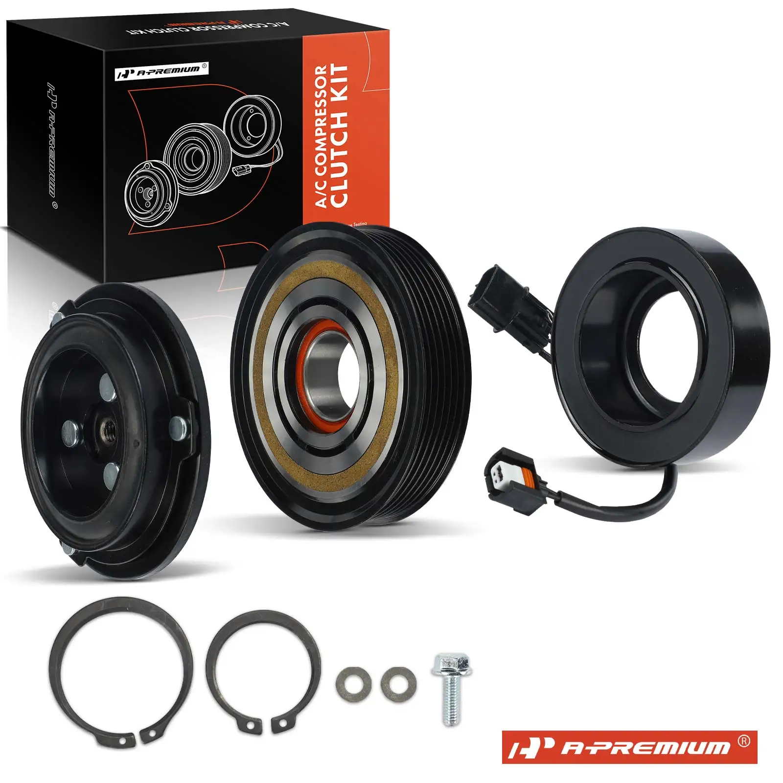 A-Premium AC Compressor Clutch Kit for Hyundai Accent 2018-2019 Kia Rio 2018-2019