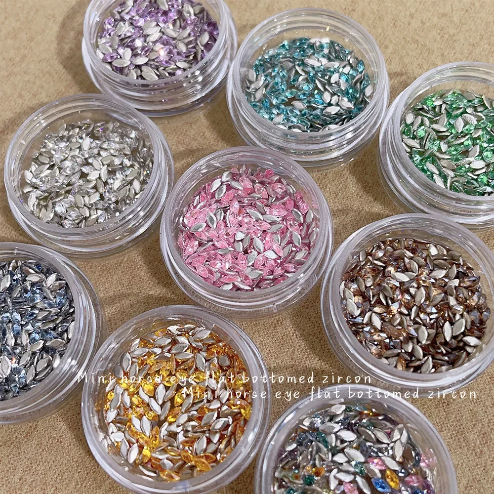 50 pcs zircon jewelry mini wheat ear flat bottom diamond decoration