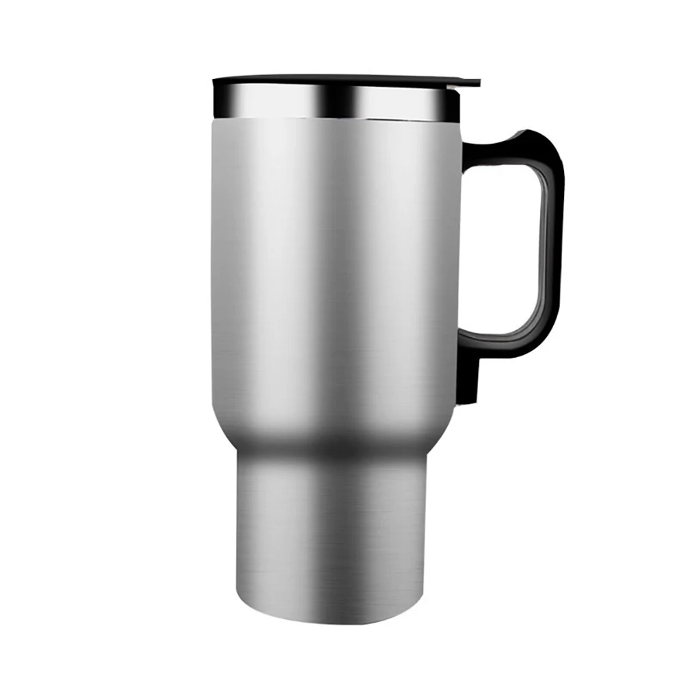 450ml Car Heating Cup 12V Stainless Steel Electric Water Cup Kettle Heated Coffee Mug Cup for Traveling Car Accessories