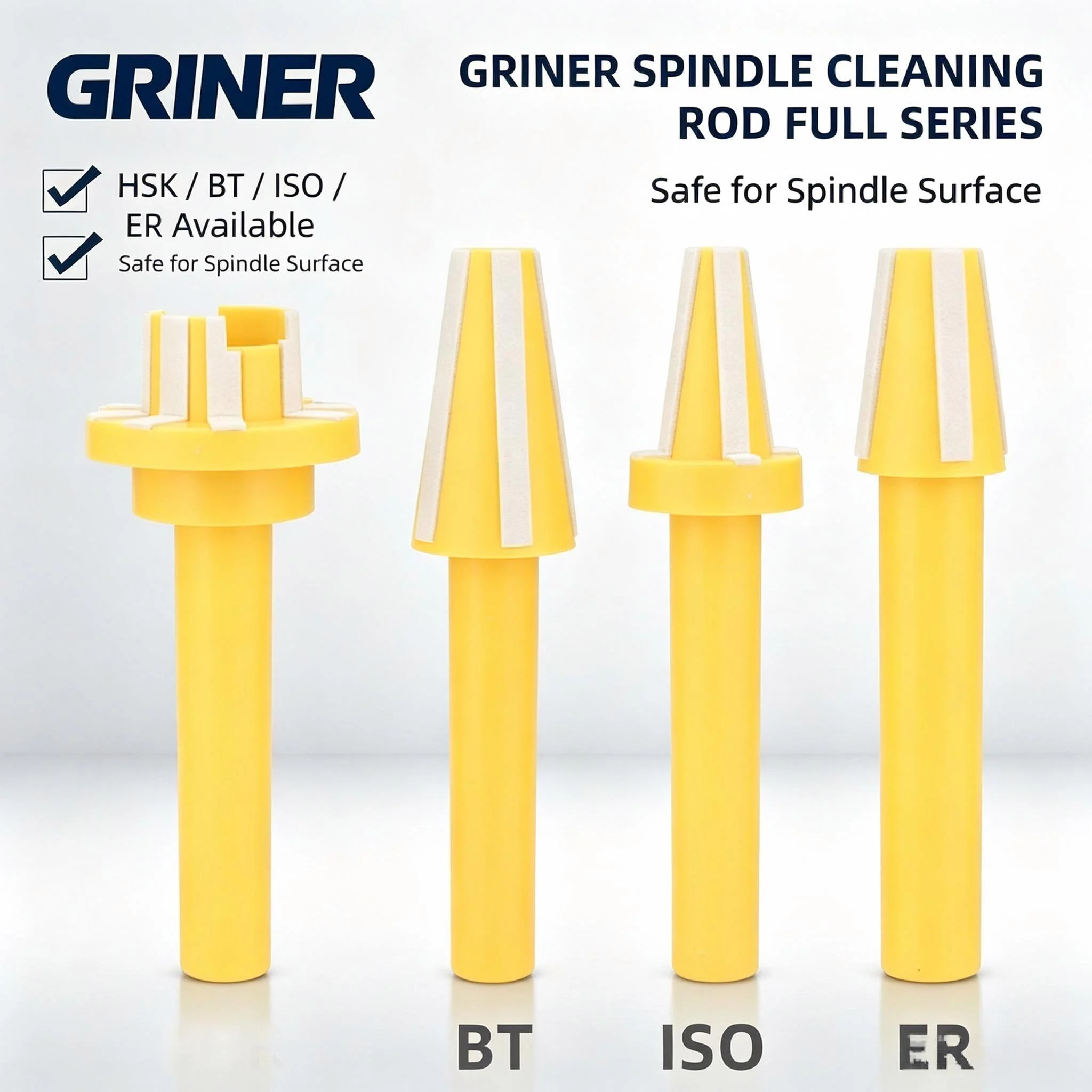 GRINER CNC Spindle Cleaning Stick BT30 BT40 BT50 HSK ISO Spindle Wiper Rod Machining Center Maintenance Tool