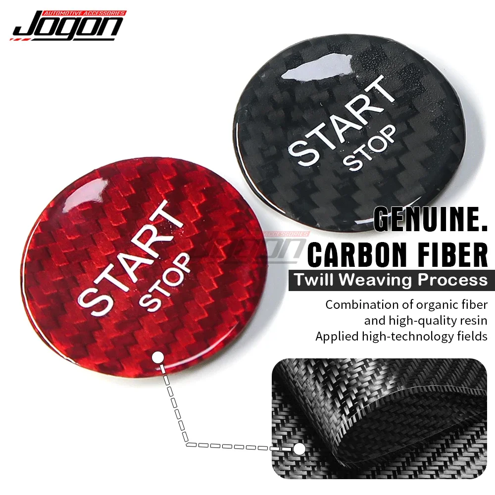 Real Carbon Fiber For Peugeot 308 408 508 3008 5008 For Citroen C3 C4 C5 DS3 DS4 DS6 Car Ignition Engine Start Stop Button Trim