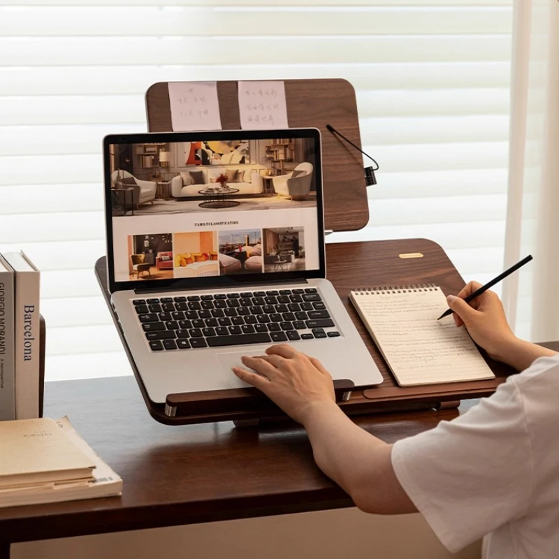Adjustable Tilted Book Stand for Reading, Wooden Page Holder for Study, Children's Drawing Board, Textbook Clip, 2 Layers