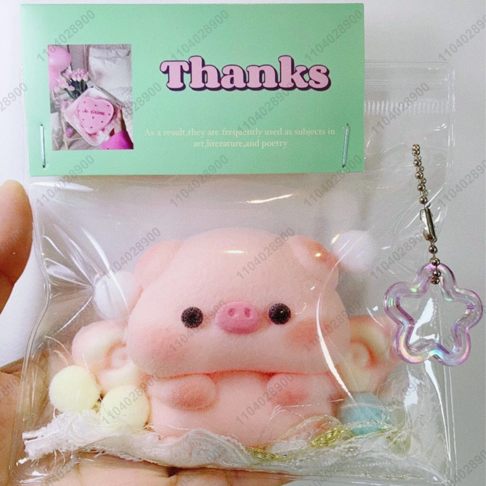 Piggy Taba Squishy Silicone Fuzzy Cute Pink Angle Pig Mochi Toy Mushy Squeeze Toy Hand Relax Stress Relief Gift Toys