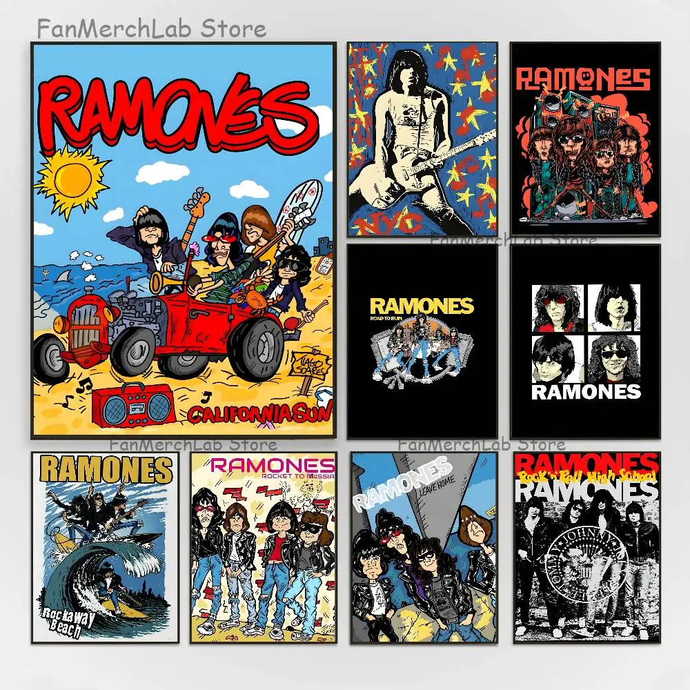 

R-Ramone Band Poster Prints Wall Art Painting Picture Gift Living Room Bar Restaurant Dec Sticker Large