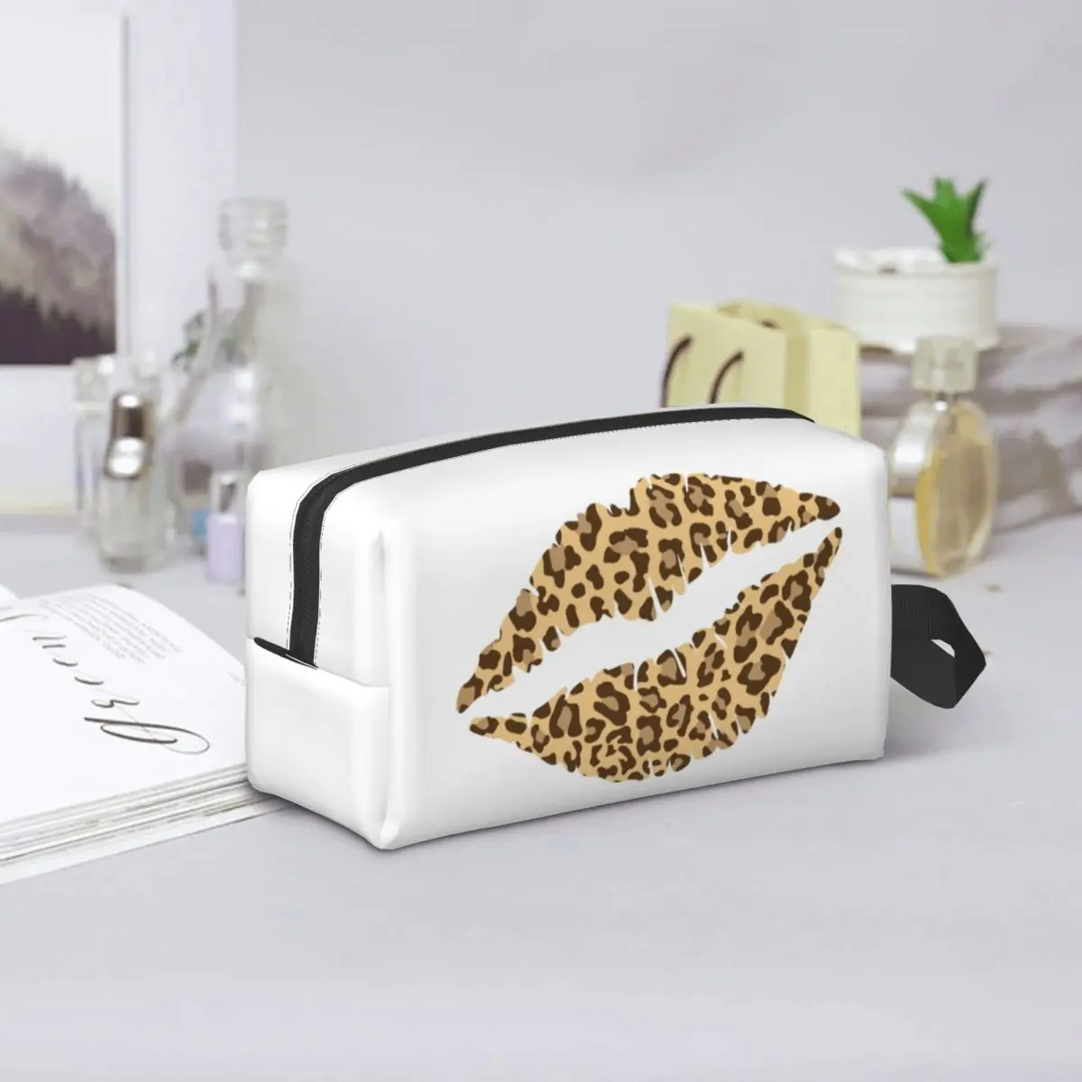 

Leopard Print Lips Pencil Case for Students Pen Box Pencil Bag Stationery Supplies Women Cosmetic Bag