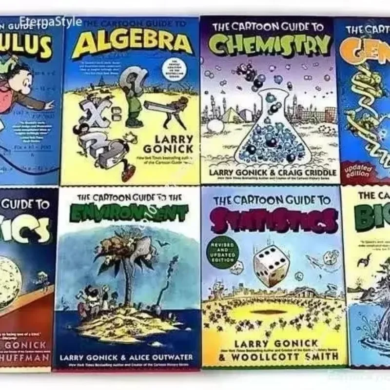 

8 книг. Мультяшный справочник по статистике/химии. Забавные научные комиксы. Книга с английскими рассказами. Помощь ребенку стать читателем. Раннее образованиеBo.