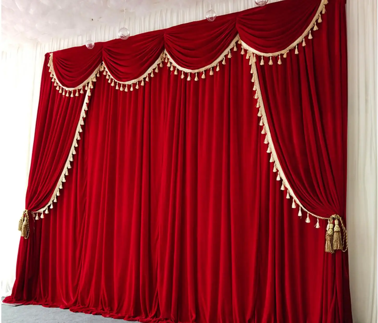 HOT Burgundy Velet Church Wedding Curtain 10X20FT Wedding Bacground Cloth Setting Drapes Decoration for Party