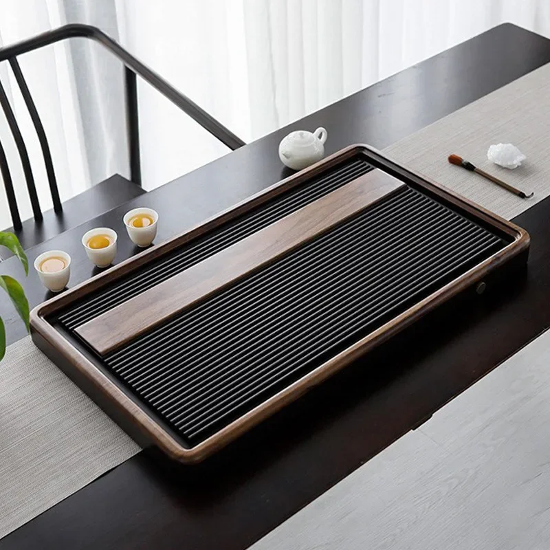 High-end bakelite tea tray imported from Germany for household use North American walnut tea table New Chinese dry brewing kung