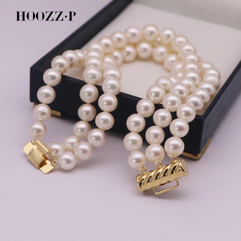 HOOZZ.P الأبيض 6-7 مللي متر AAAA جودة عالية TRP سوار المياه العذبة مثقف اللؤلؤ بالجملة هدية مجوهرات الإكسسوار