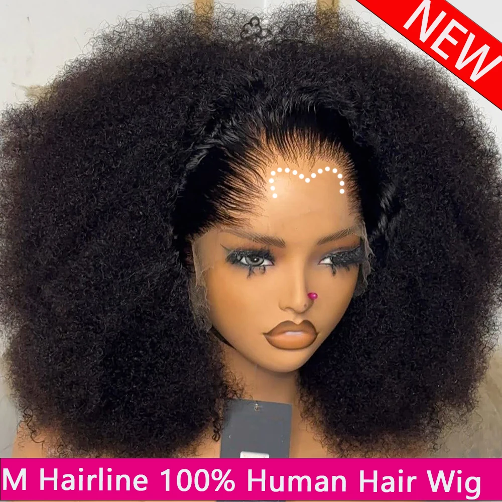 

Lagos Hairline HD Lace Afro Kinky Curly Glueless Wigs 400 Density 100% Human Hair Wigs 13x4 HD Lace Wear And Go 16-36 Inch Wigs
