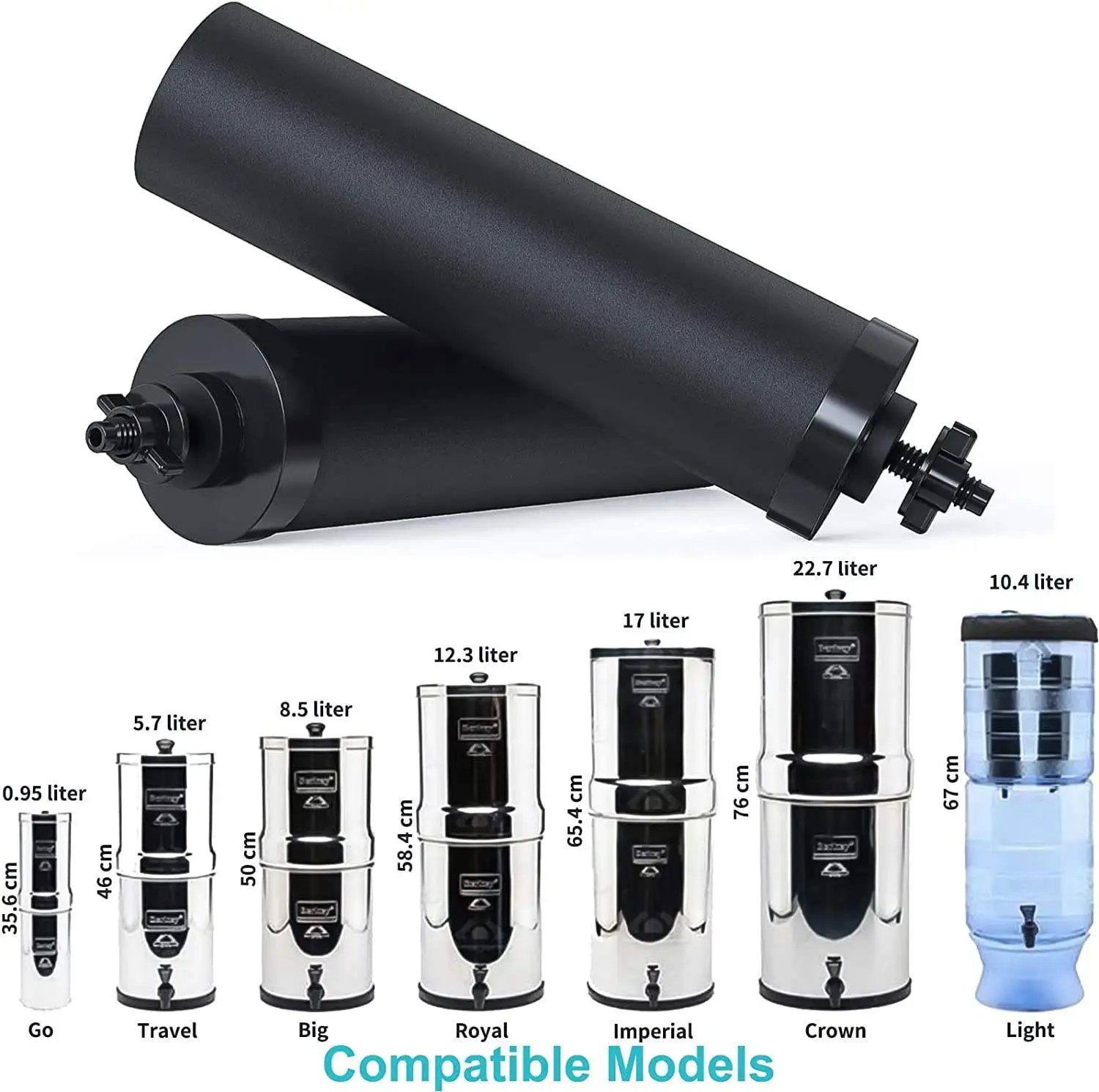 Berkey Replacement Filter Cartridge BB9-2 Upgraded for Gravity Water Purifier Improves Water Quality Safe Filtration