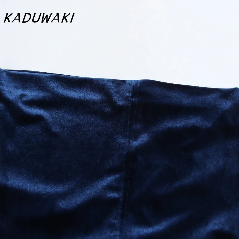 KADUWAKI Autumn Women Deep Blue Velvet Dress Sexy Casual Slim Asymmetrical Midi Dress Basic Vintage Sleeveless Dress فساتين ٢٠٢٢