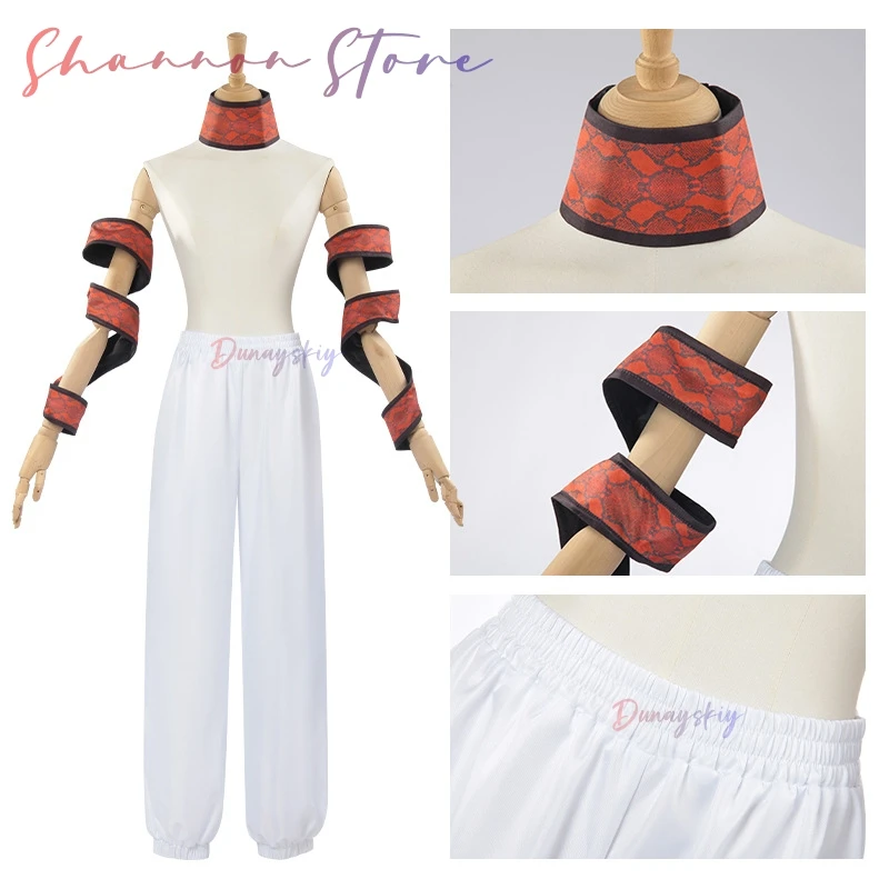 جيوتارو كوسفريب كوسبفريب - ياقة عالية وأربطة للذراع مع نمط ثعبان، سروال فضفاض (خيارات زرقاء/بيضاء)، زي لعب الأدوار الأنيمي #3