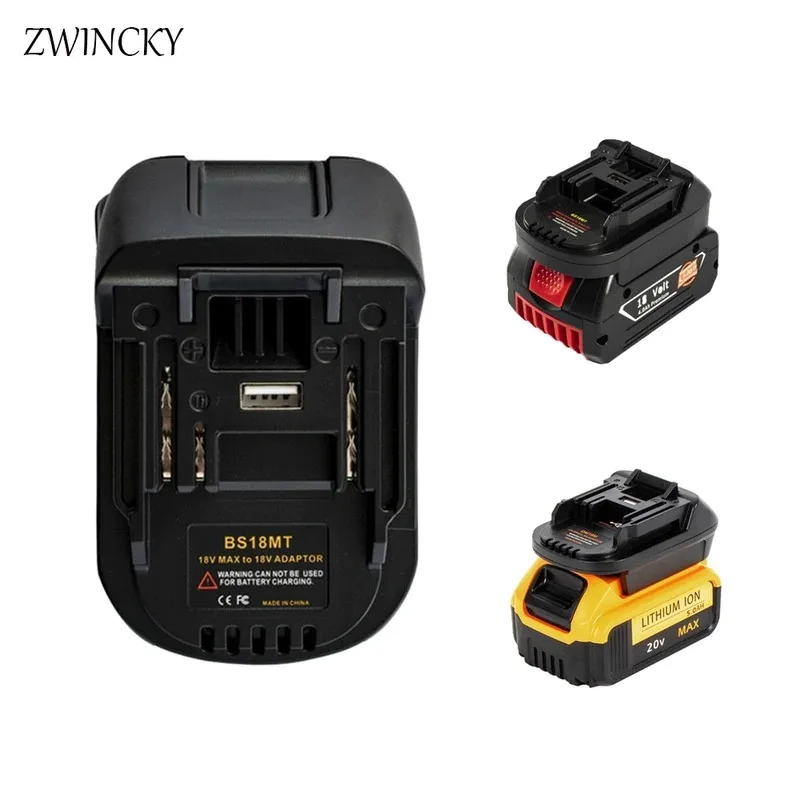 ZWINCKY-Adaptador de batería para Herramientas Eléctricas Bosch, convertidor BS18MT de 18V a Makita, con USB para Makita de 18V, BAT618 BAT609G