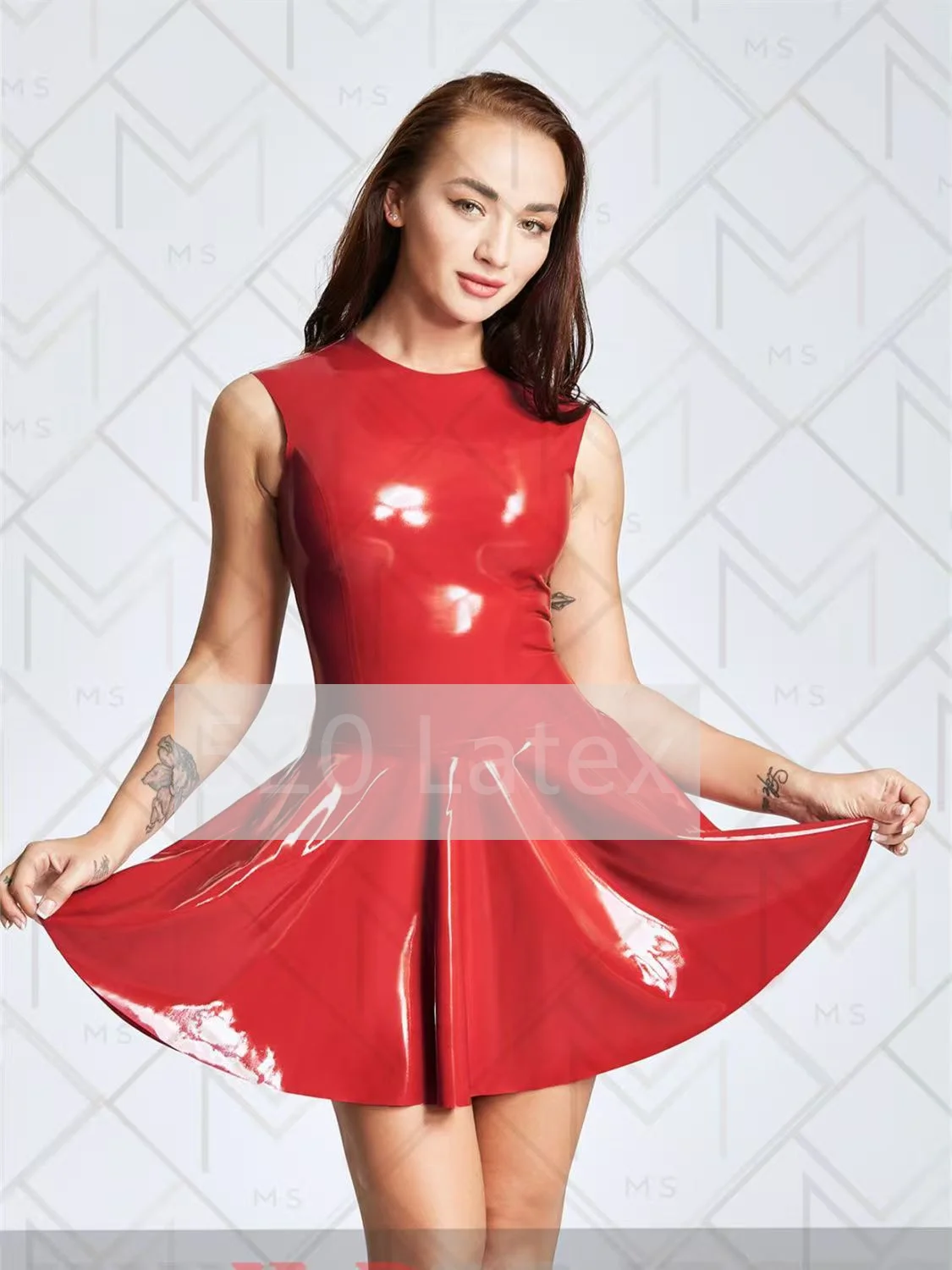 

Красное латексное платье Back to Basic Lake, сексуальные платья Gummi, мини-юбки, клубная одежда на Хэллоуин, вечерние, на молнии сзади и талией