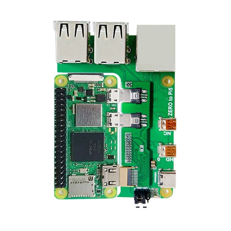 Placa de expansión para Raspberry Pi Zero 2W a PI5, adaptador de interfaz Zero a Pi5, HUB USB RJ45 HAT