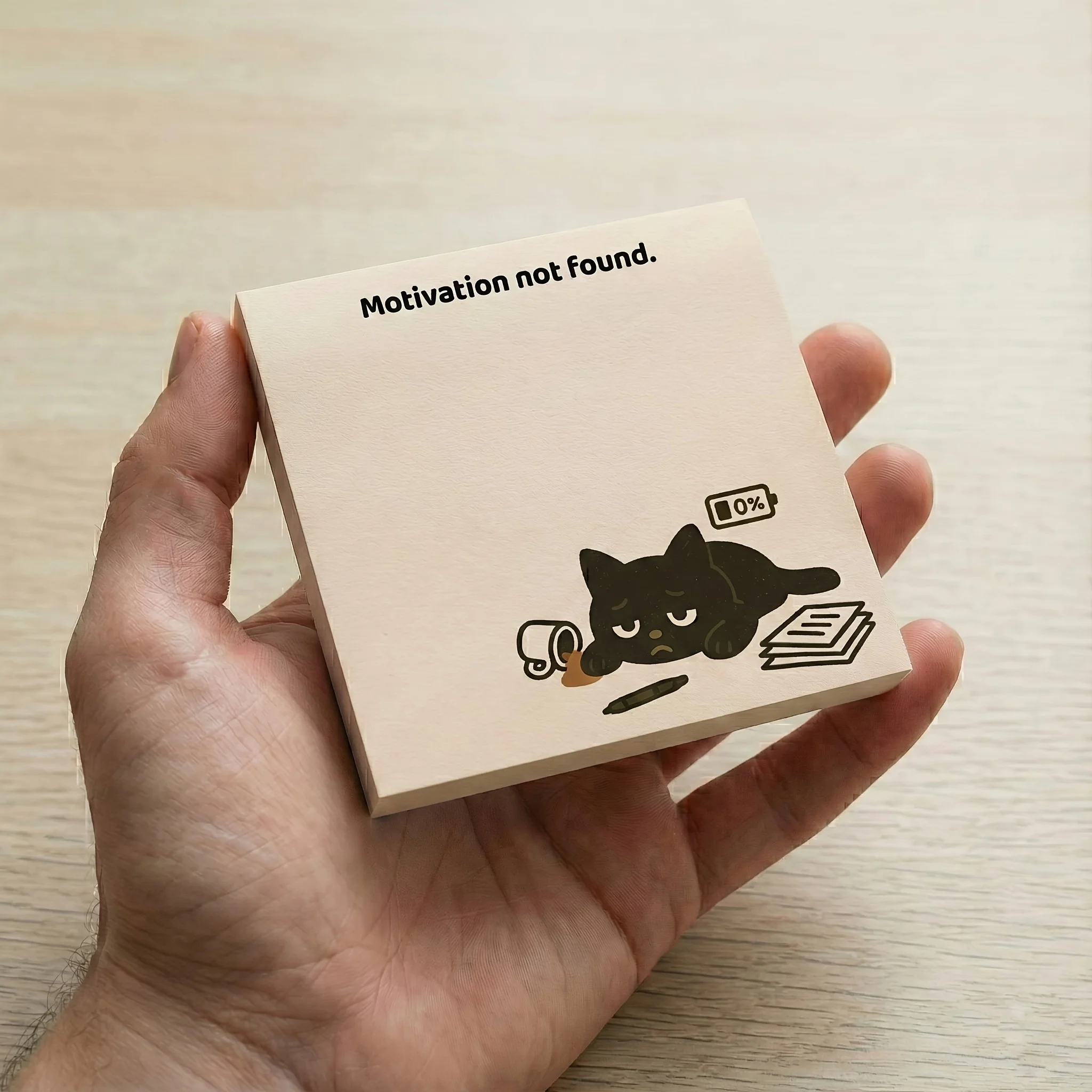 200 Blatt Relatable Haftnotizen | „Alles ist in Ordnung“ & „Motivation nicht zu finden“, lustiges Büromaterial für Schulbedarf – Detail 5