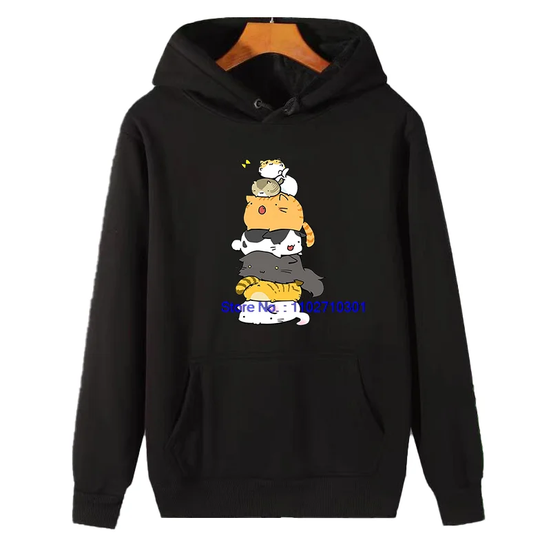 Cats Fold High To Catch A Butterfly Graphic Hooded Sweatshirts Fashion Winter Essentials Hoodie Sweatshirt Men's Sportswear