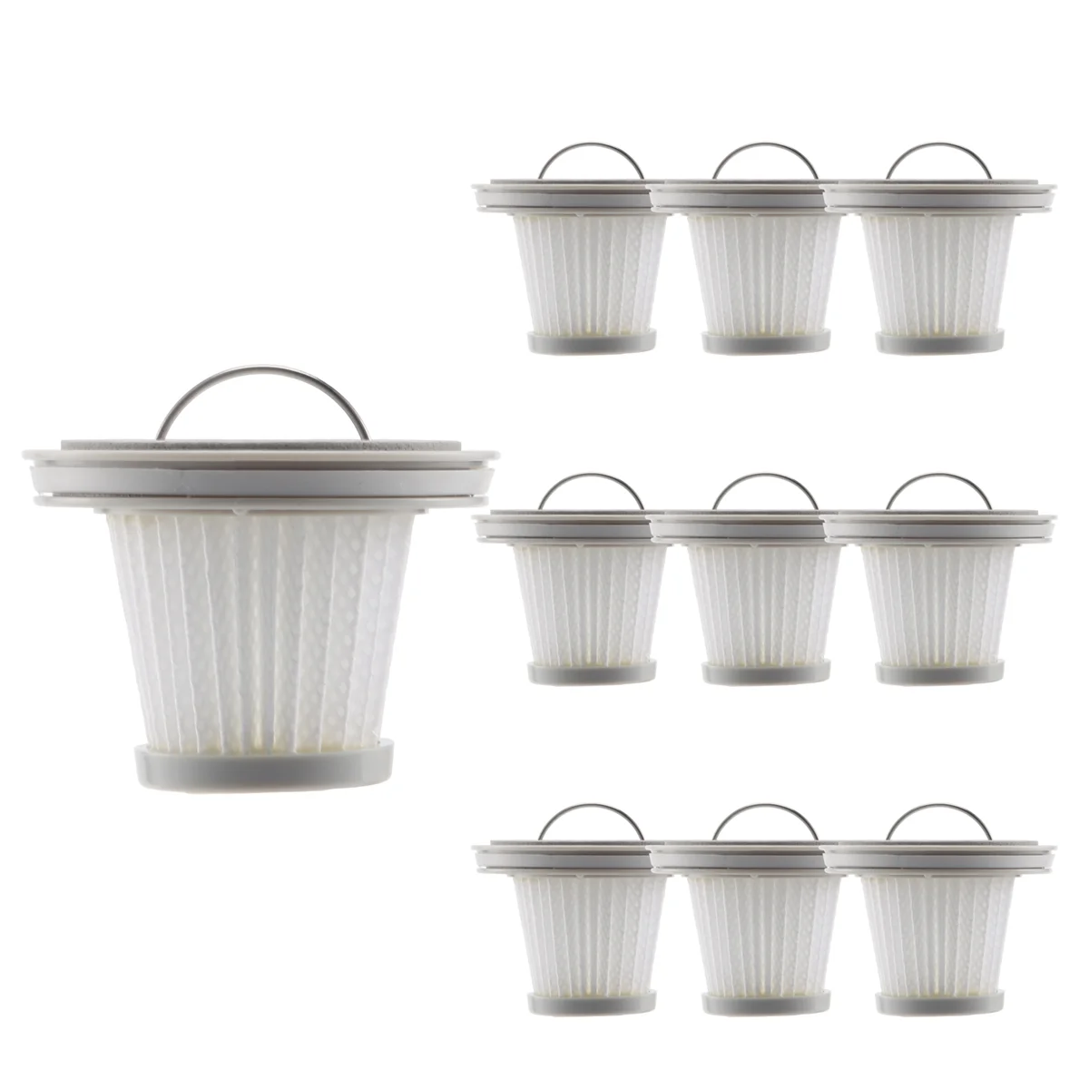 10 Pack HEPA FilterสําหรับXiaomi Mijia SSXCQ01XY Handyเครื่องดูดฝุ่นรถบ้านMini Wirelessล้างทําความสะอาดได้กรองอะไหล่ # เอบีพีพีพี