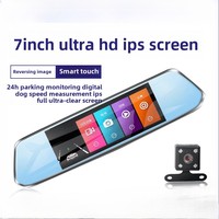 7 Inch IPS Screen Mirror Camera for Car Touch Screen Video Recorder Rearview Mirror Dash Cam Front and Rear Camera Mirror DVR
