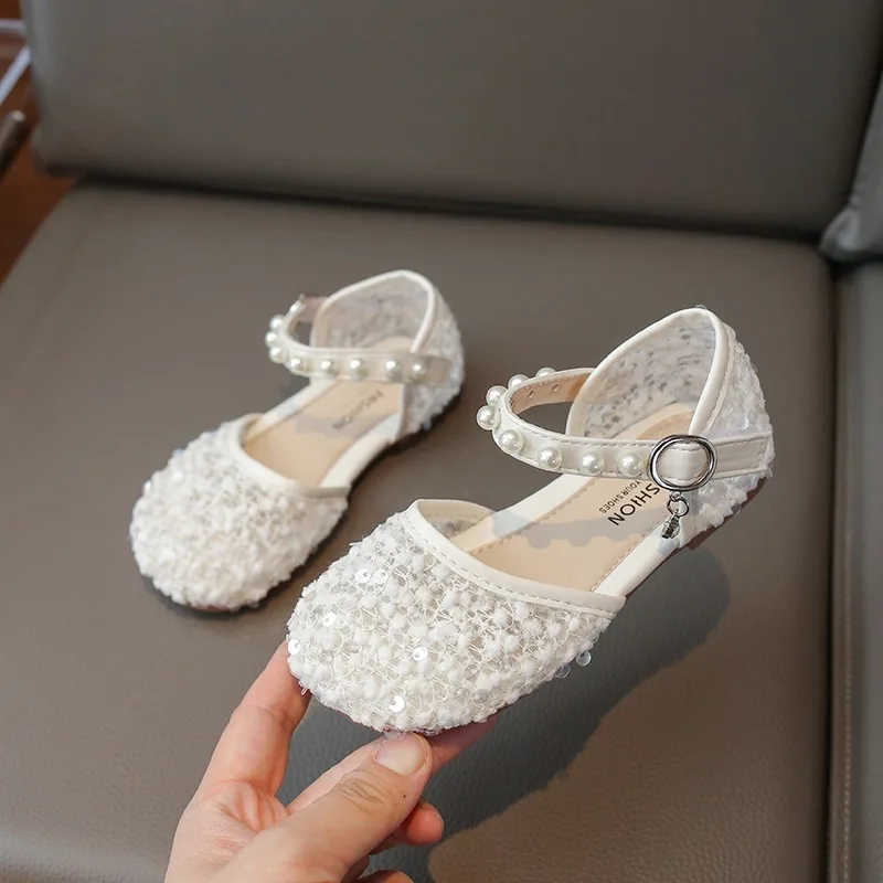 Girls' Princess Shoes 2024 Spring and Autumn New Western Fashion Little Girl Single Shoes Children's Crystal Performance Shoes