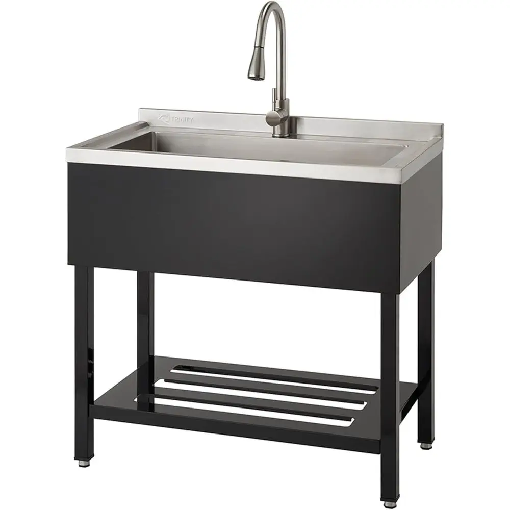 

36 Stainless Steel Utility Sink for Commercial, Laundry, Kitchen, Garage, Food Truck, Dog Wash with Hot/Cold Faucet