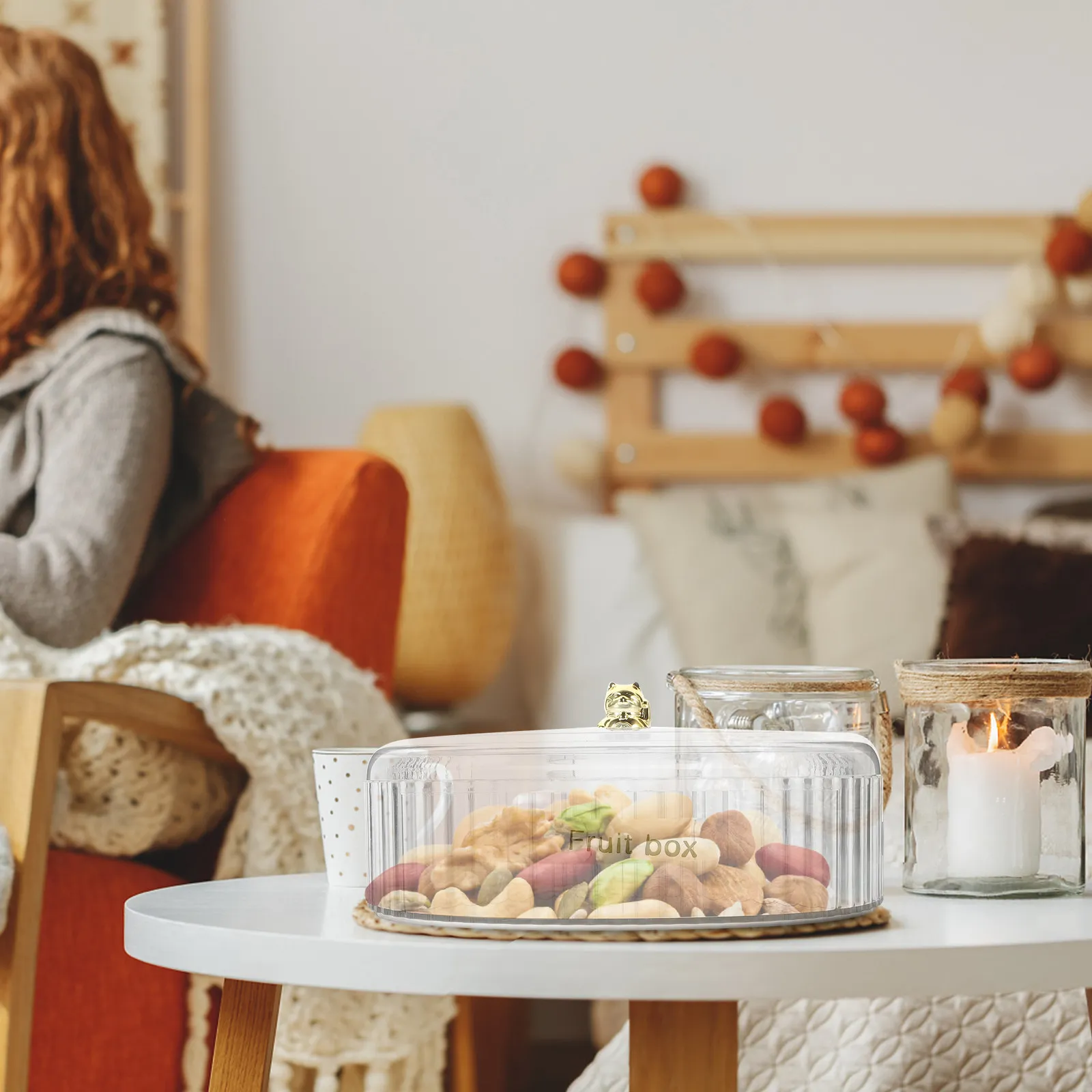 Premium Transparent Snack Box Food Storage Container for Dried Fruits Nuts Candy Cookies Serving Tray Kitchen Picnic Wedding