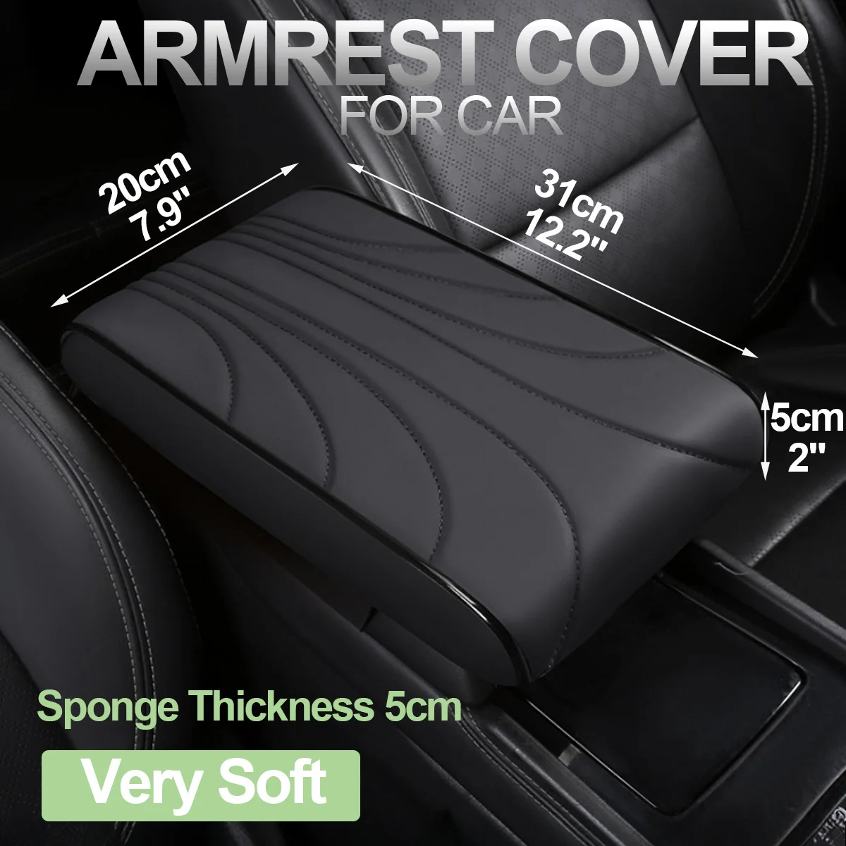 

Universal Car Center Console Heighten Cushions PU Leather High Quality Armrest Pads for Cars Soft Memory Foam Covers Accessories