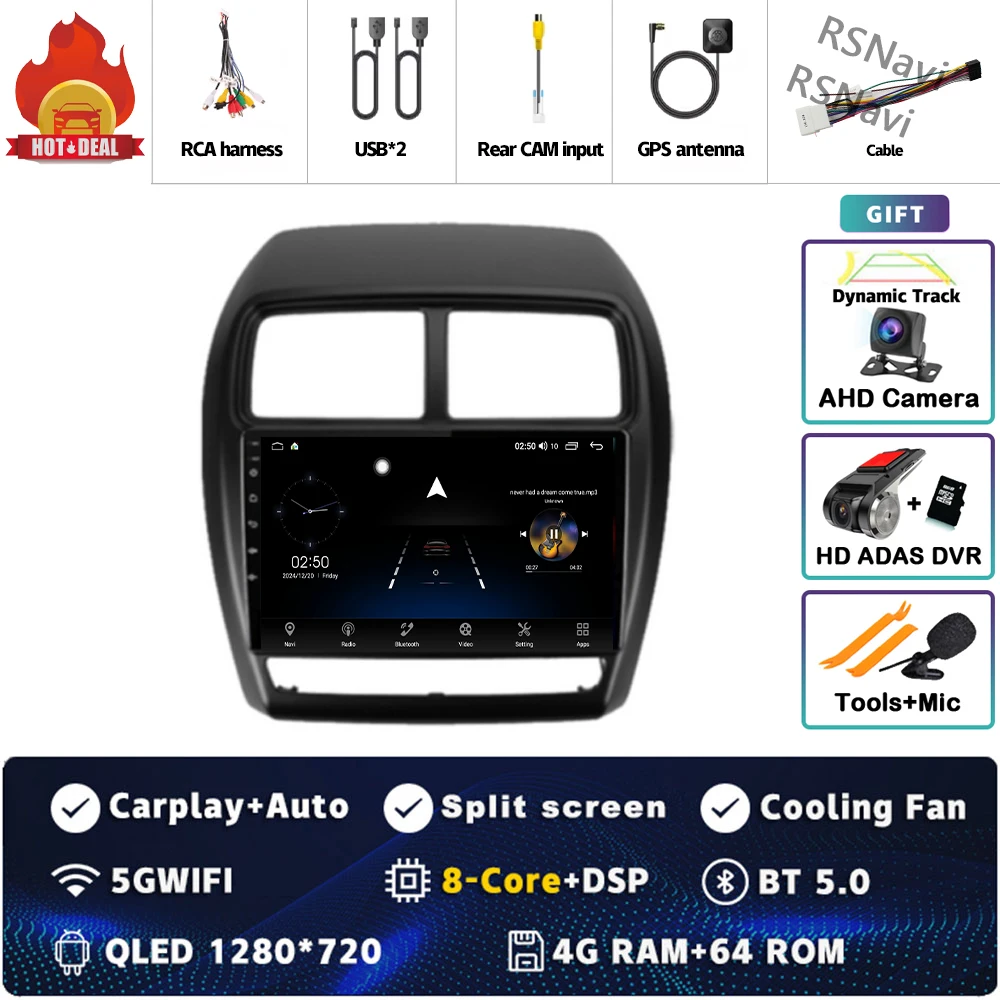 Qualcomm Android 15 autoradio multimediaspeler voor Mitsubishi ASX 1 2016 2017 2018 2019 - 2022 Auto Carplay Stereo wifi4G video