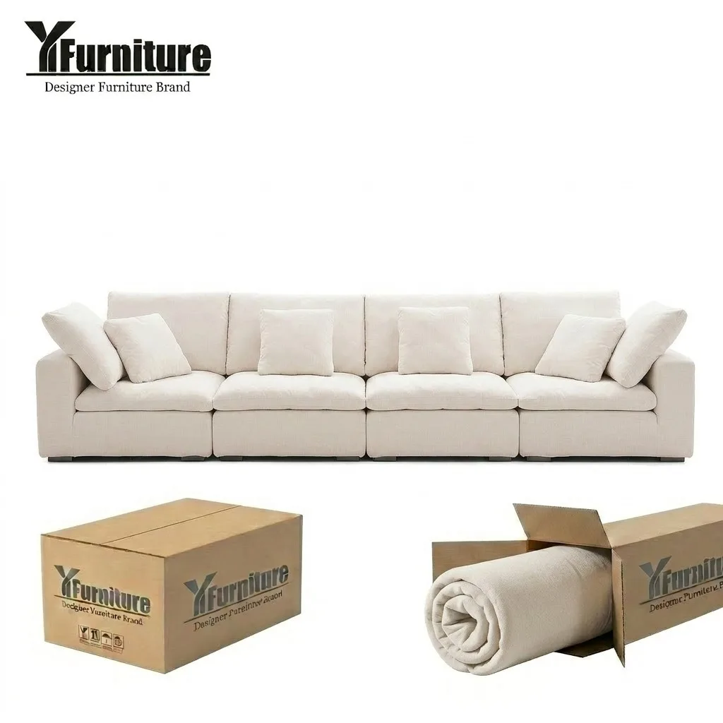 Custom Fabric Modular Square Villa Sofa Eco-Friendly CE Certified Durable Vacuum Compressed Low MOQ Wholesale Supply