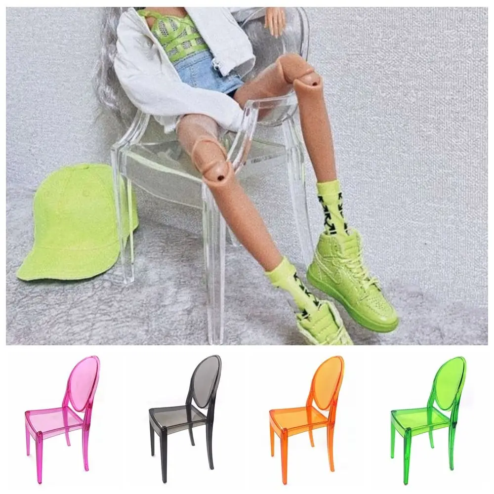 

1/6 Scale Dollhouse Leisure Chair Plastic Doll Accessories Miniature Furniture Photo Props Multicolor Mini Backrest Chair