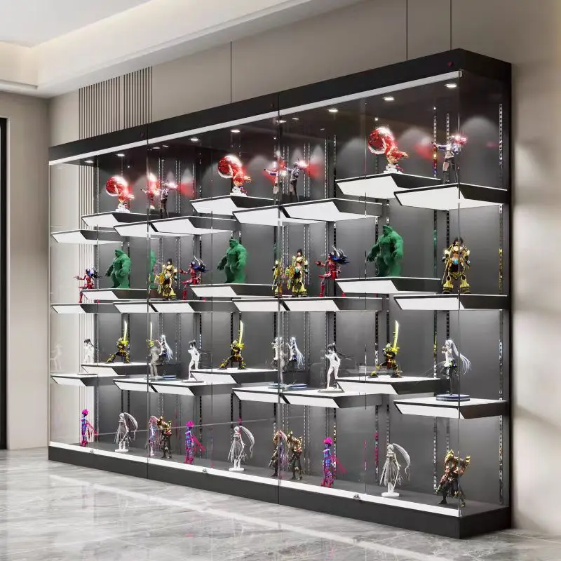 Figure display cabinet with lamp toy glass display cabinet custom commercial cabinet