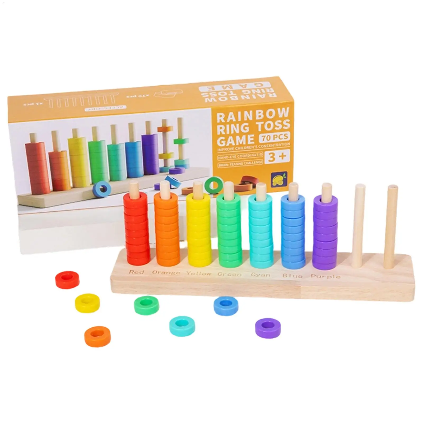 Kids Stacking Toys Color Wooden Sensory Activities Shape Matching Stacking Sensory Toys For Kids Boys Girls Travel Classroom
