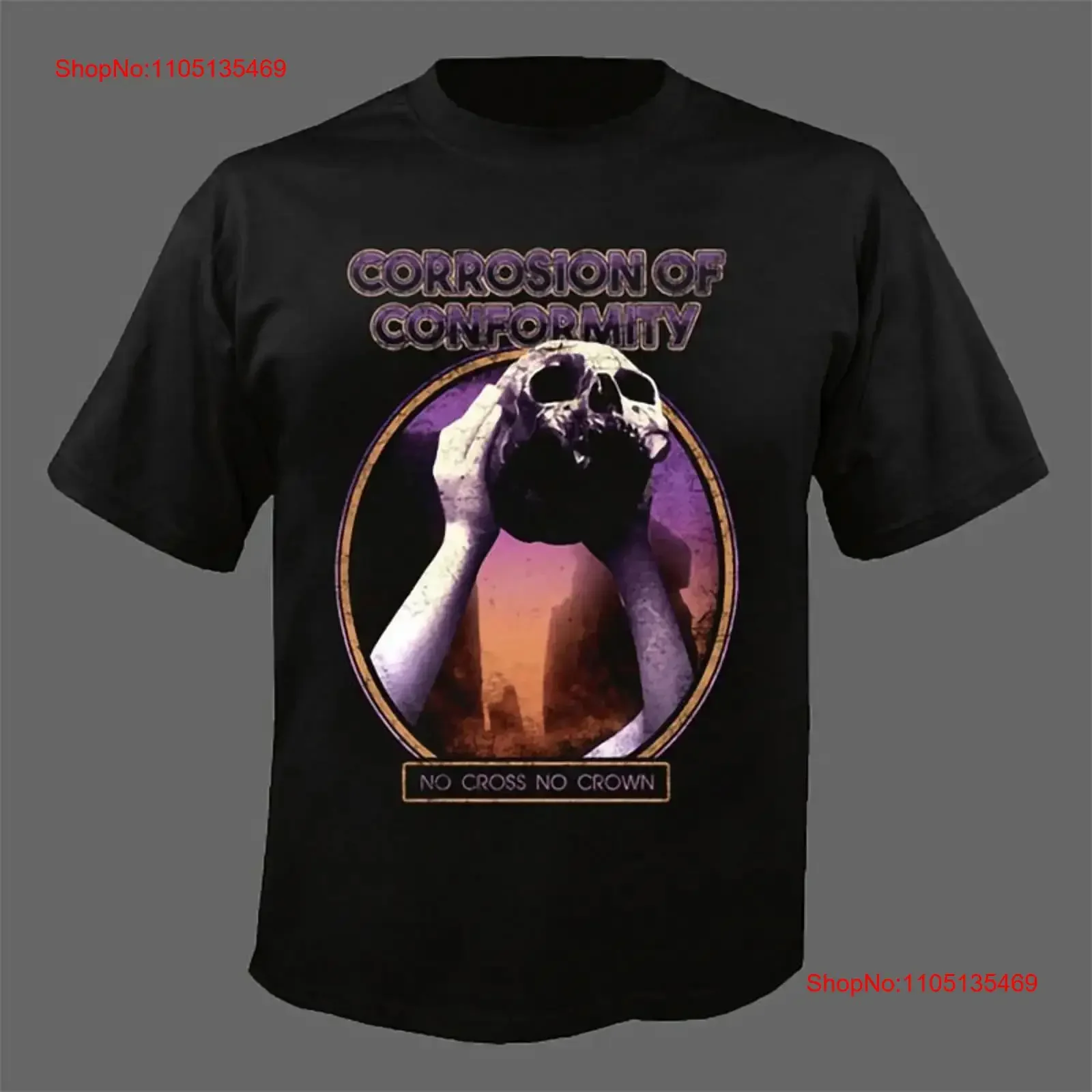Corrosion of Conformity No Cross Crown Cotton Black T Shirt For Men IN662 vintage Washed designer clothes streetwear homme