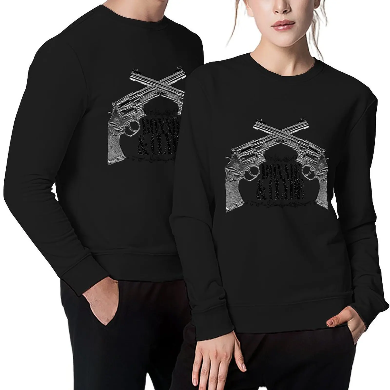 

Bonnie & Clyde Crossed Guns Pullover autumn men wear autumn clothes new in hoodies & sweat-shirt