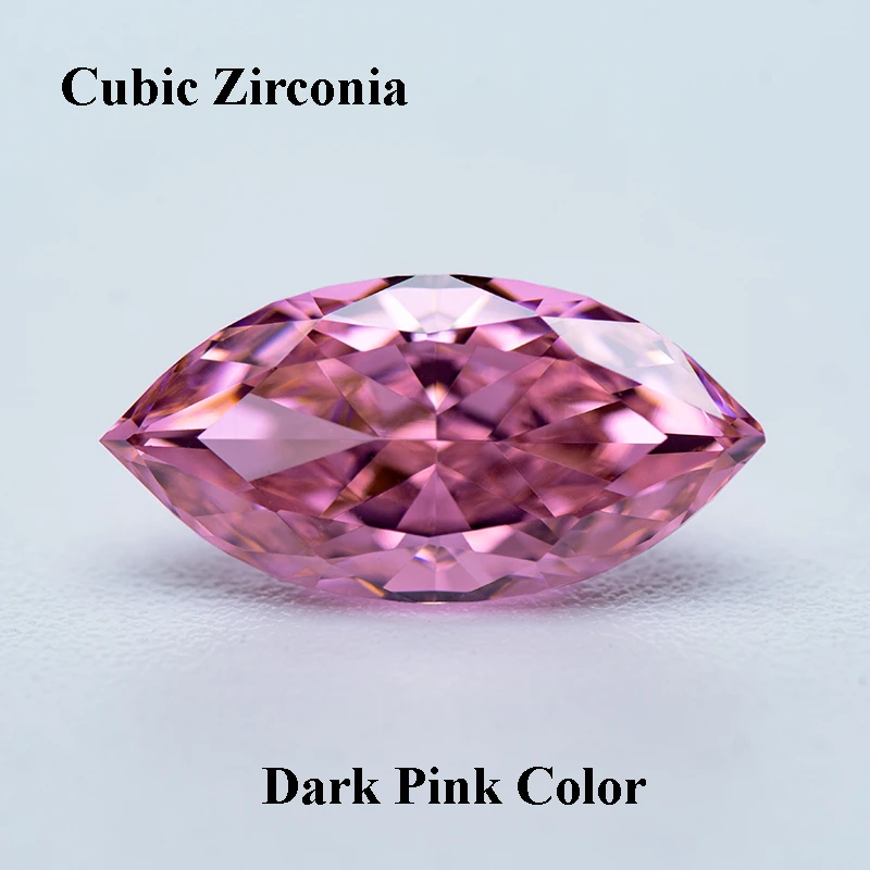 

Cubic Zirconia Crushed Ice Cut Dark Pink Color Marquise Shape Charms Beads for Diy Jewelry Making Rings Materials No Certificate