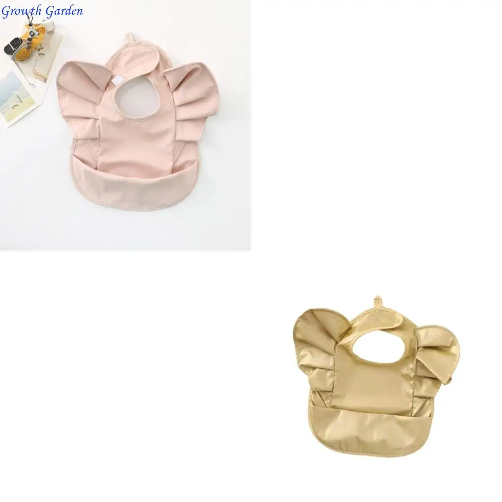 

Water Proofing Infant Bib Angel Wing Wipeable Burp Cloth Portable Foldable E65D