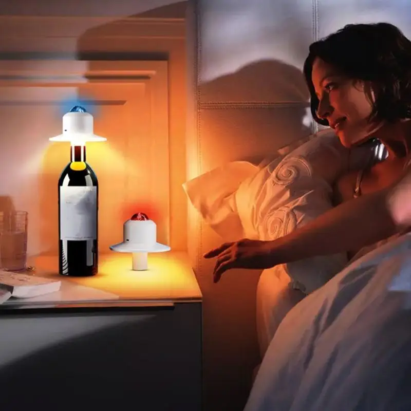 USB Rechargeable Wine Bottle Light Impermeable ABS Nightlamp For Inside Decoration D2RD