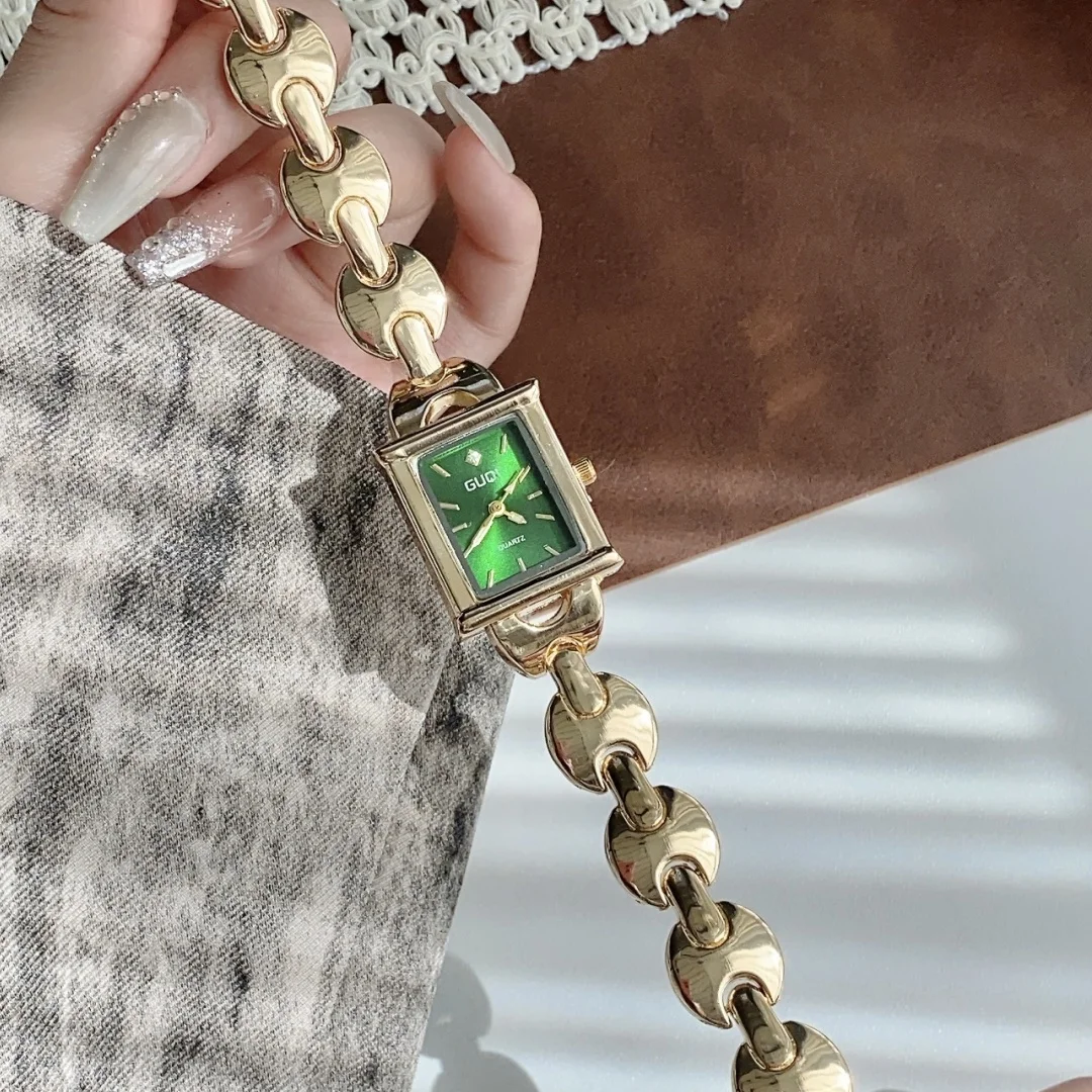 ساعات يد مربعة عصرية للسيدات بسيطة وأنيقة ساعة نسائية صغيرة سوار ذهبي ساعات كوارتز بنات montre فامLadin