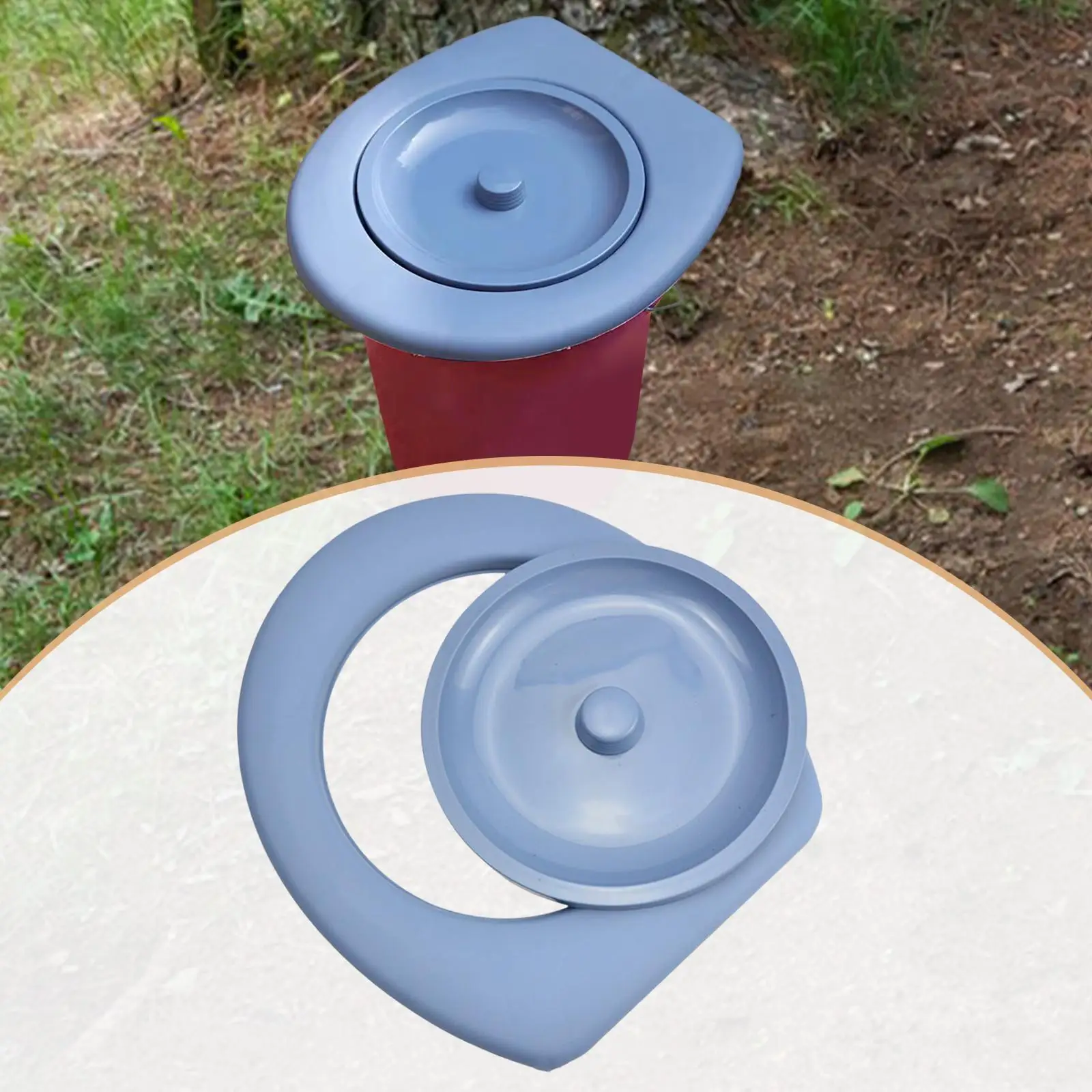 Universal Fit Portable Toilet Seat Durable ABS Commode with Lid for Elderly Rural Home Car Fishing