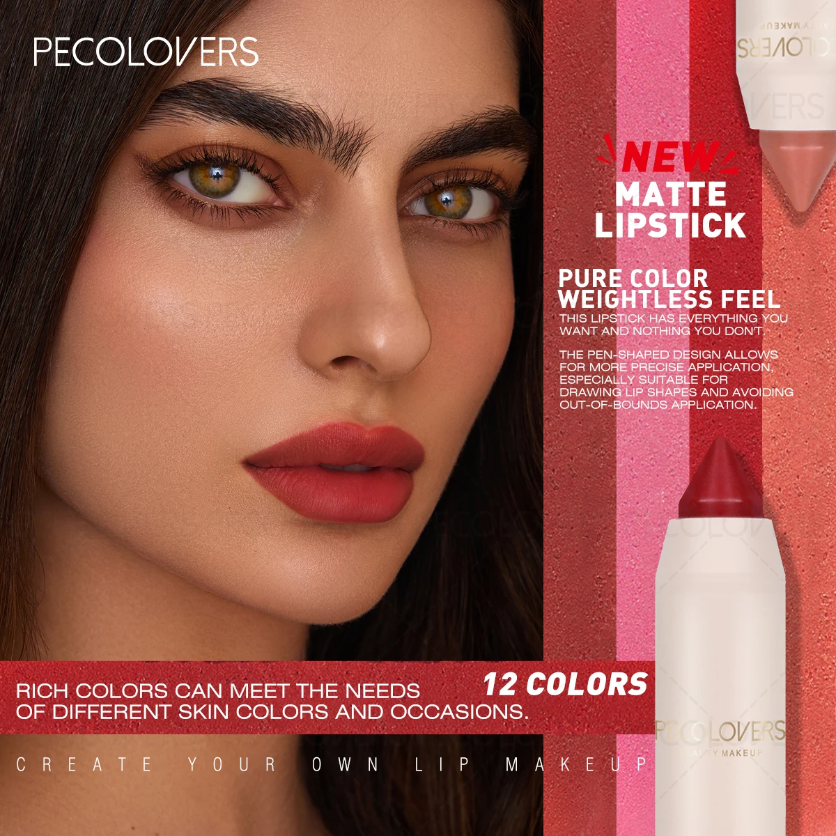 1PC Matte Crayon Lipstick-Long-Lasting, Easy To Color, Moisturizing, And Versatile Lip Liner-Valentine's Day Gift for Women