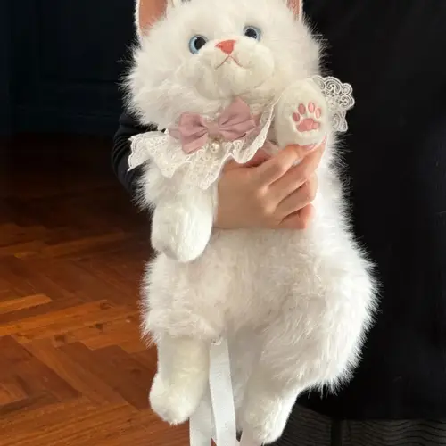 Imagen 2 del producto Mochila Ragdoll realista para Mujer, muñeco de peluche de gato, mochila de pequeña capacidad, Mochilas con personalidad de dibujos animados de Lolita para Mujer Chic 2025