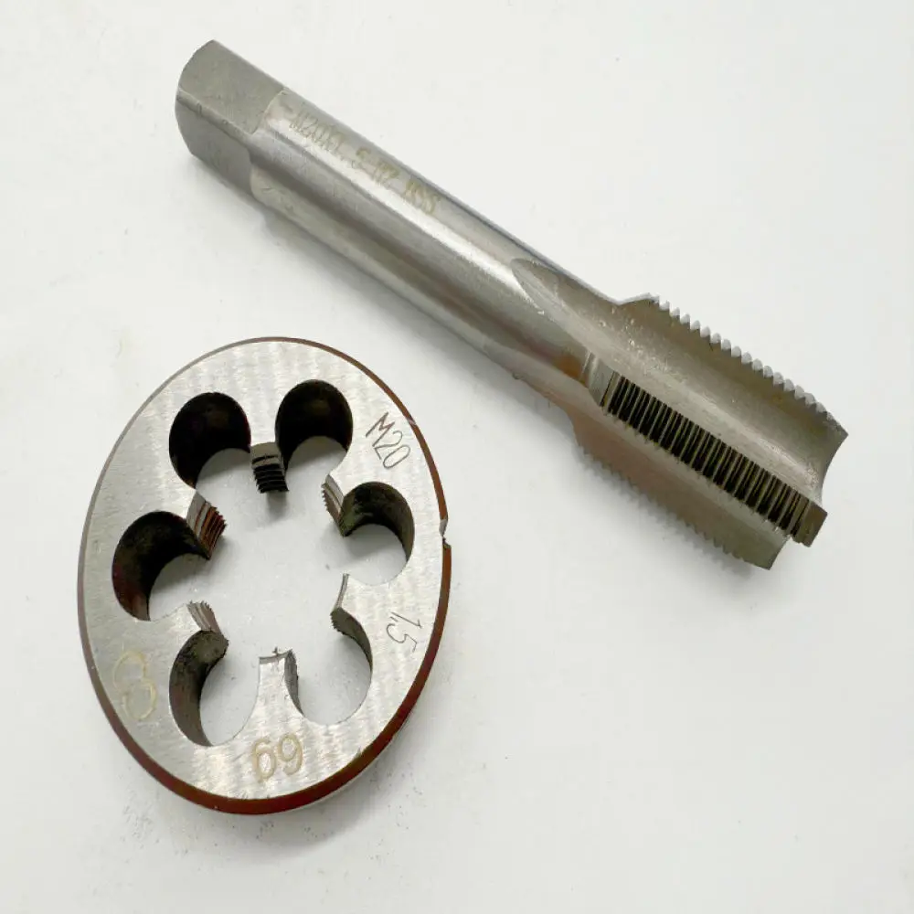 Precision Metric Tap And Die Set High Speed Steel Straight Flute Threading Taps Alloy Round Dies For Metal Processing Job